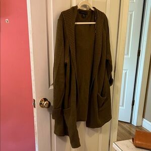 Tahari Olive Green Cardigan Sweater